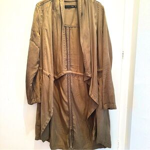 Max Jeans Long Tencel Drawstring Waist Jacket